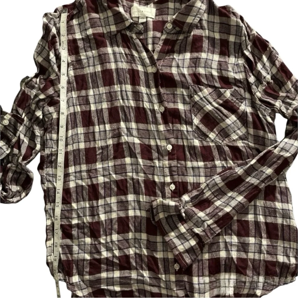 2/$30 SOFT! Lucky Brand button down plaid shirt MD Lucky Brand plaid top MEDIUM